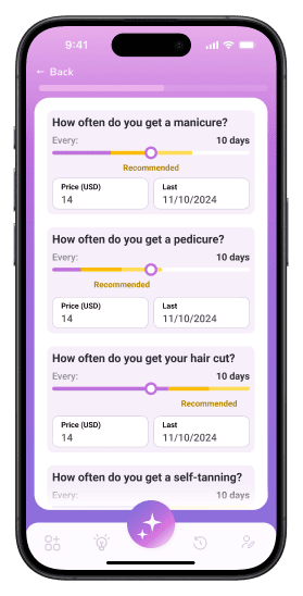 Mobile app: Beauty Routines